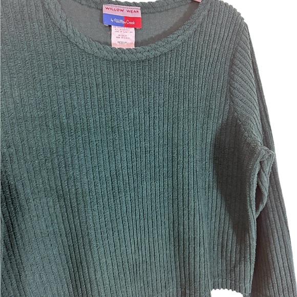 Vintage Women’s | Willow Wear | Womens Emerald Green Long Sleeve Cropped Sweater - Picture 2 of 4